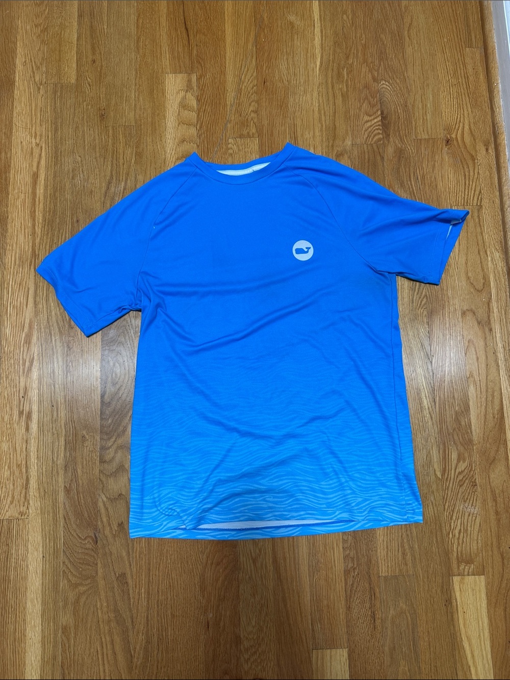 Vineyard Vines Blue Short-Sleeve Swim Rash Guard